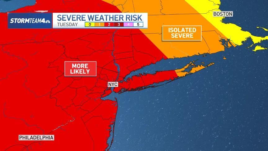 More severe storms bring tornado, flash flood threat to NYC area again Tuesday