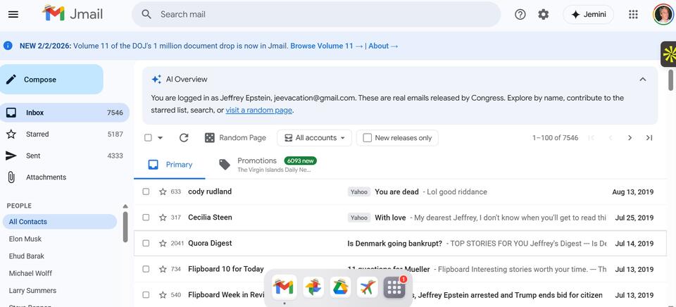 Jmail: The Gmail Clone That Lets You Browse Jeffrey Epstein's Leaked ...