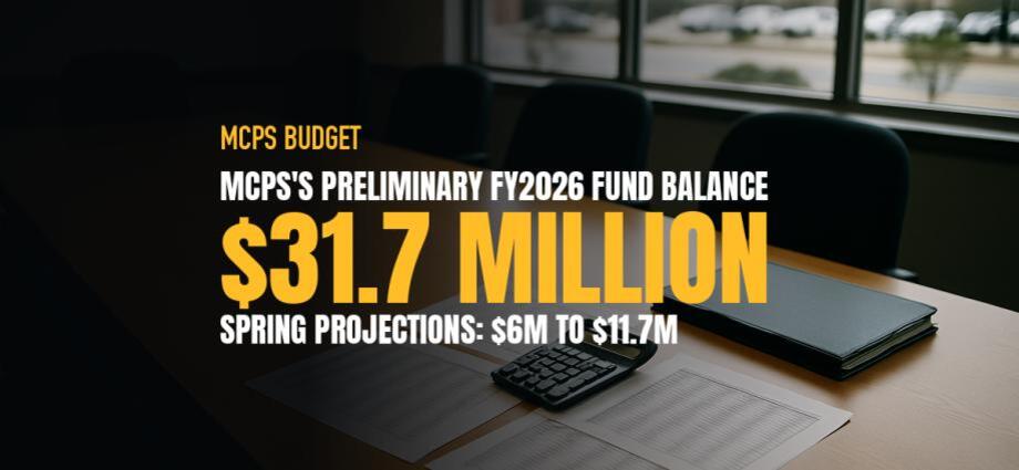 MCPS Reports a Preliminary $31.7 Million FY2026 Fund Balance, Far Above ...