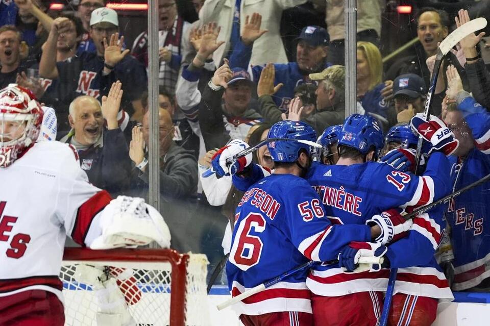 Rangers stay undefeated in the playoffs, win Game 1 over the Hurricanes ...