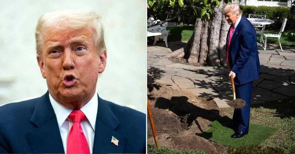 'Staged and Fake': Donald Trump Ridiculed for Standing on Artificial ...
