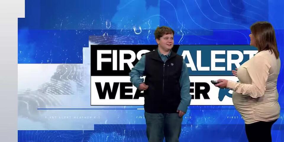 Weather Kid: Future tornado chaser steps in front of the green screen