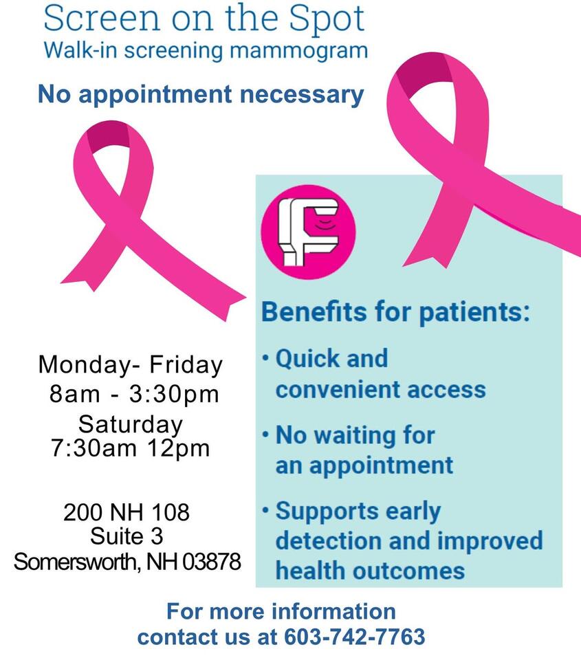 Walk-in Mammograms Offered in Somersworth - NewsBreak