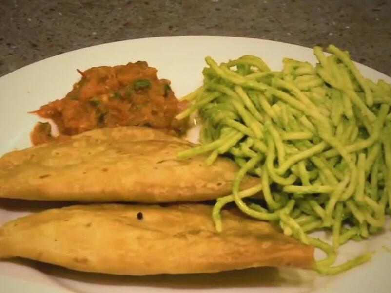 Cooking with Fire Spaghetti verde and tacos dorados with the Hoffman