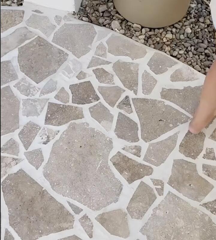 Woman Transforms Old Concrete With DIY Custom Stone Overlay on a Budget ...