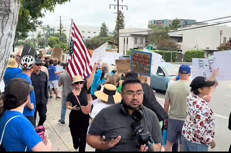 Protests erupt across Los Angeles after ABC and Disney suspend Jimmy ...