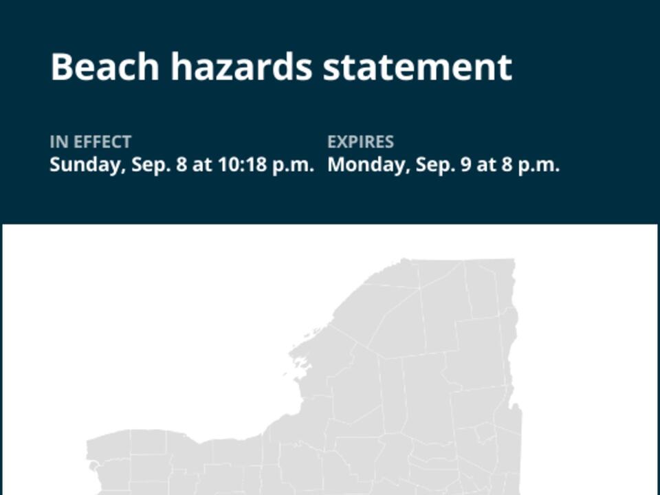NY weather update Beach hazards statement for Chautauqua County until
