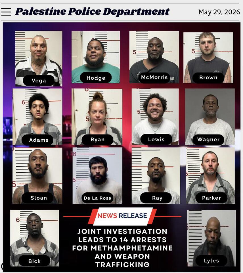 14 Arrested in Palestine Drug and Gun Trafficking Case - NewsBreak