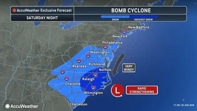 US East Coast bomb cyclone could bring heaviest snow in decades to ...