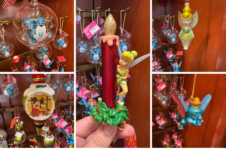 Tinker Bell, Dumbo, Mickey and Pluto, and Mickey Balloon Ornaments ...