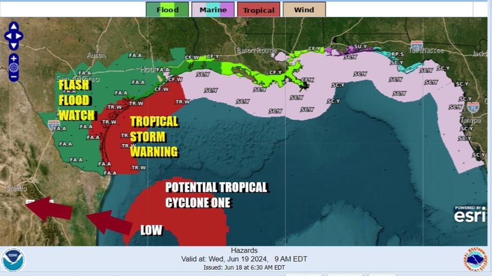 Potential tropical storm brings heavy flooding rains into Texas next ...