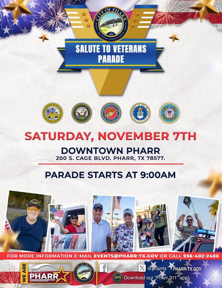 Pharr Salute to Veterans Parade Set for Nov. 7 - NewsBreak