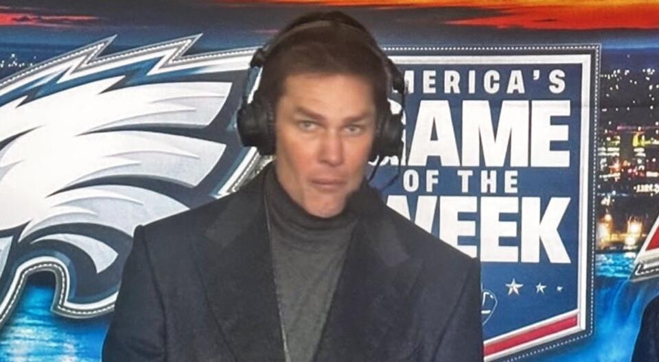 Tom Brady Is Getting Roasted For Wearing Very Odd Clothing Item While Calling Bills-Eagles Game [PHOTO] - NewsBreak