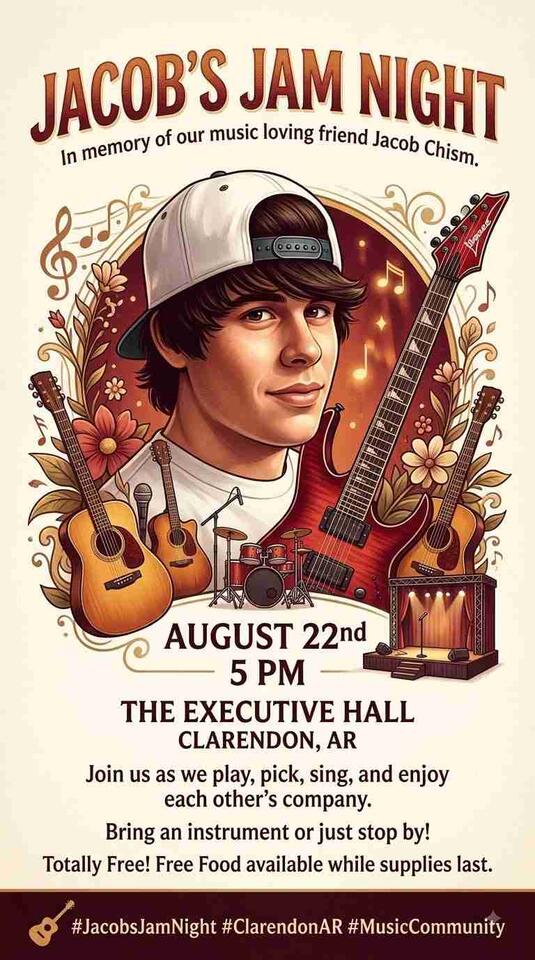 Jacob’s Jam Night to honor Clarendon musician this Saturday