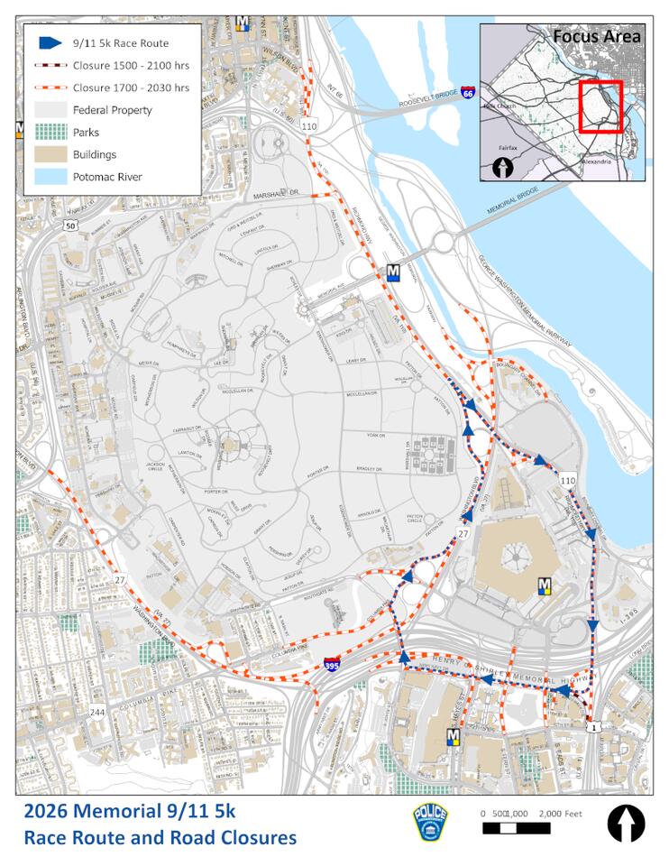 Road closures announced for 9/11 memorial race in Arlington