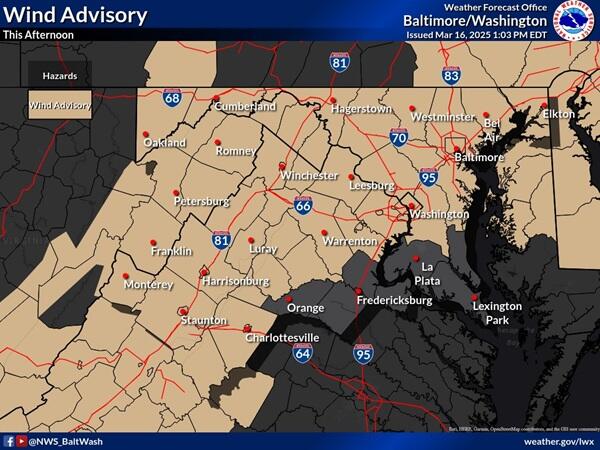 Severe storms possible in Baltimore area on Sunday, Wind Advisory ...