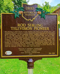 ROD SERLING HISTORICAL MARKER Yellow Springs, Ohio