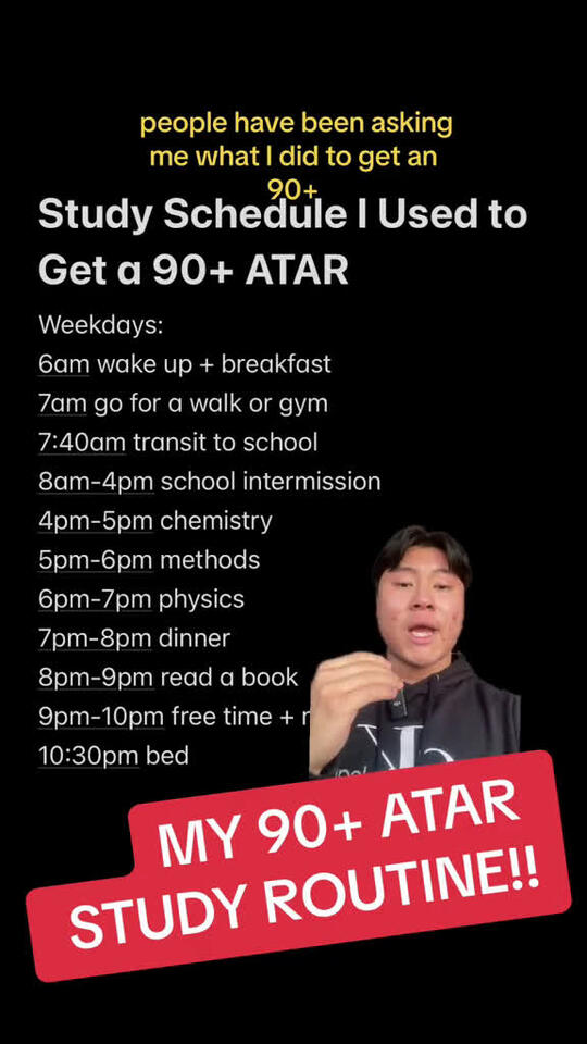 My 90+ ATAR Study Schedule. Comment ‘ROUTINE’ and I’ll make you a ...
