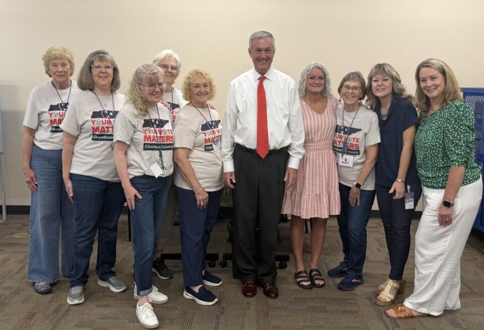 Tennessee Sec. of State Tre Hargett visits Cheatham County Election Office to talk early voting, election integrity