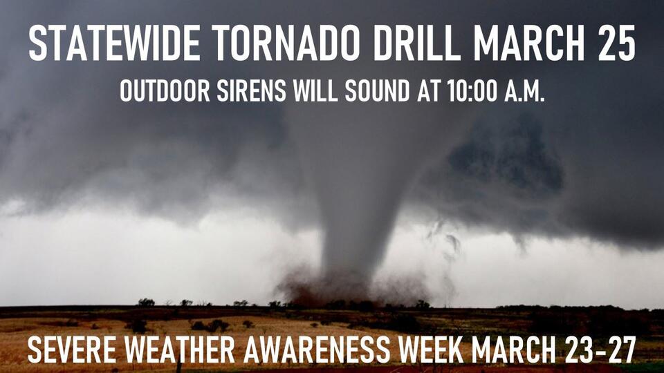 🌪️ Statewide Tornado Drill Set for March 25 at 10 a.m. - NewsBreak