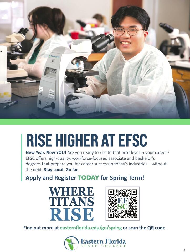 Enroll Now for 2026 Spring Classes at Eastern Florida State College ...