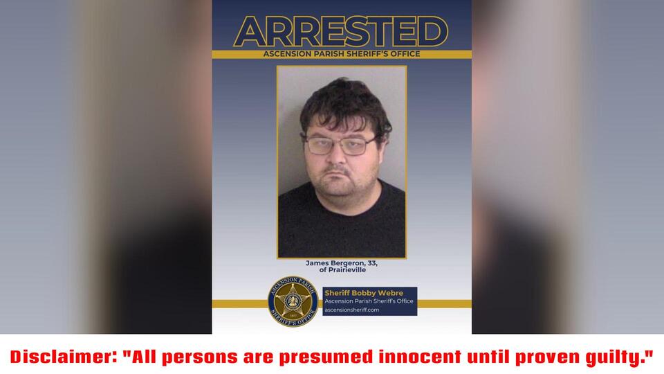 Ascension Parish man arrested on child sexual abuse material charges