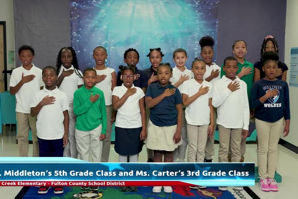 Pledge of Allegiance – Wolf Creek Elementary – Ms. Middleton and Ms ...