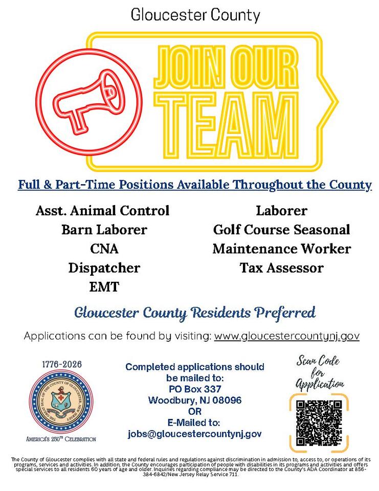 Gloucester County hiring for multiple positions - NewsBreak