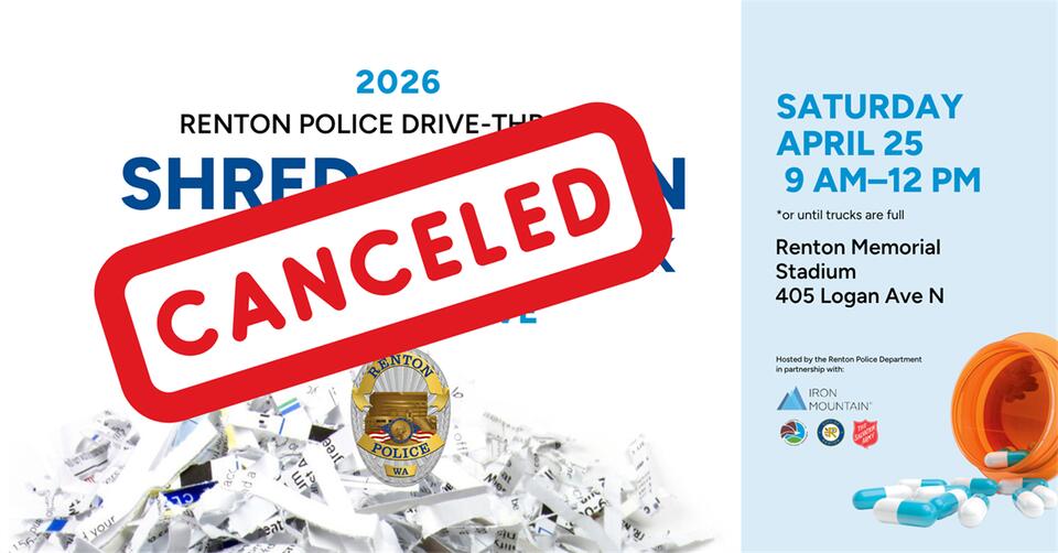 ⚠️ Renton Shred-a-Thon & Drug Take-Back Canceled for 2026 - NewsBreak