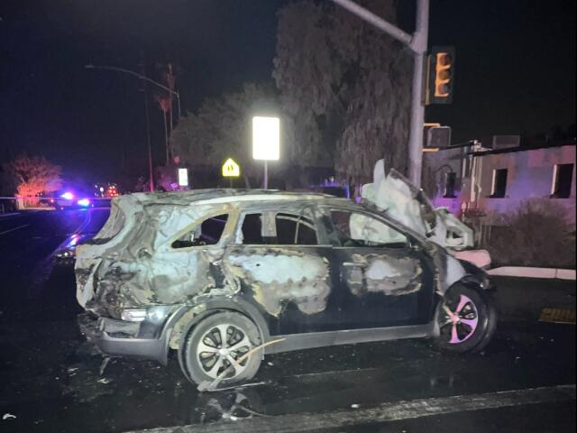 Teen arrested for DUI after car goes up in flames