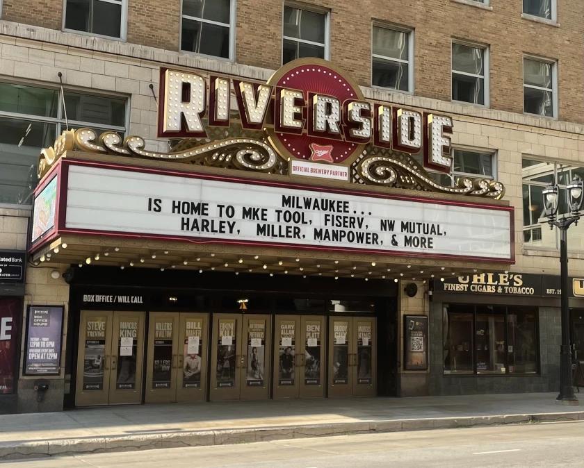 A look at the Riverside Theater's daily marquee messages for