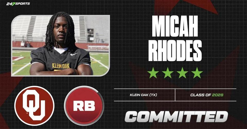 COMMIT: 2028's No. 1 running back Micah Rhodes chooses Oklahoma - NewsBreak