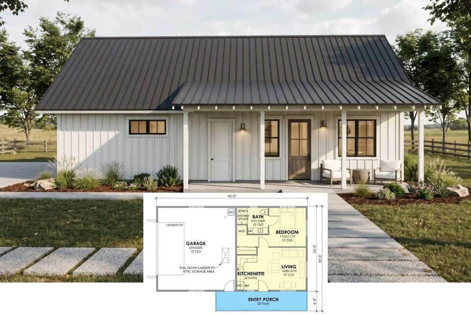 Uncover The Littlefield 1-Bedroom Modern Farmhouse ADU Layout with ...