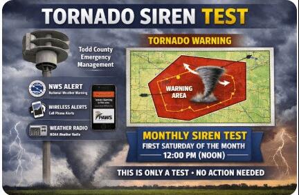 Todd Co. EM director talks tornado sirens for spring severe weather ...