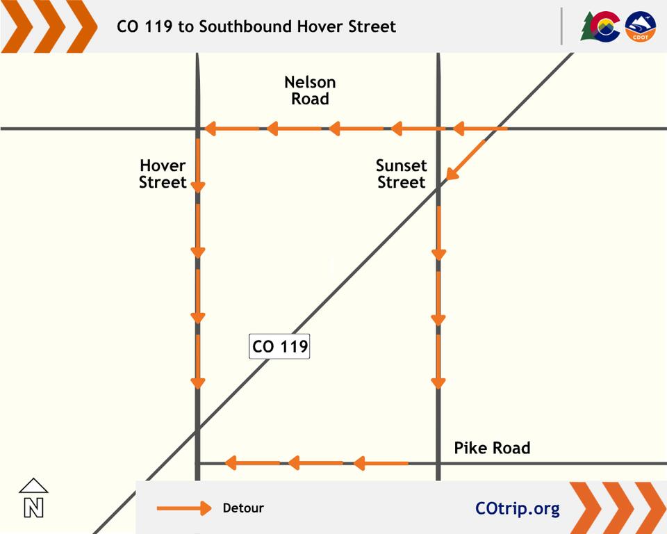 Left Turns at CO 119 and Hover Street to Close for About a Year During ...