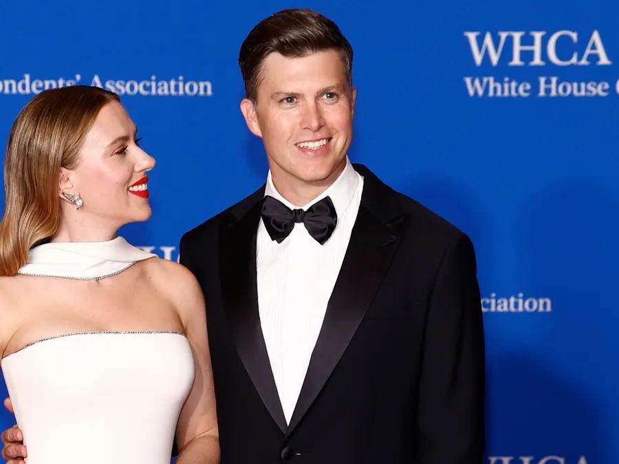 Scarlett johansson on husband colin jost s snl joke swap with