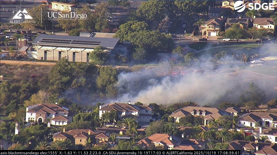 Fire crews battle brush fire in North County, prompting temporary ...
