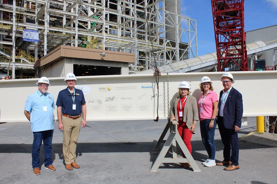 Pasco County marks topping off milestone at waste-to-energy site ...