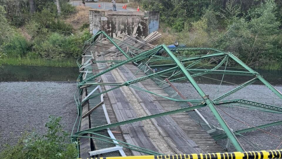 Bridge Collapses Beneath SUV Near Covelo, Flipping Vehicle Into ...