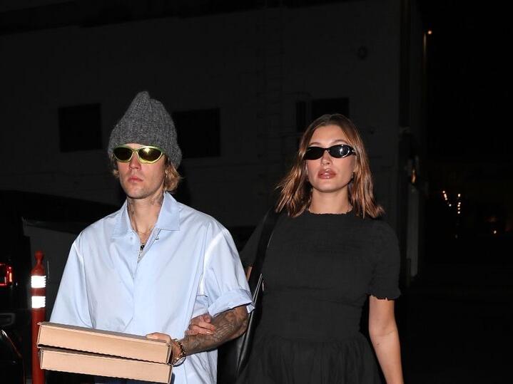 Justin Bieber and his wife Hailey hold hands on date night as she