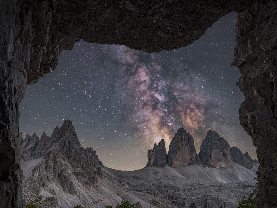 Milky Way Behind Three Merlons