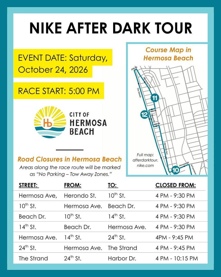 Hermosa Beach streets closed for Nike race Oct. 24 - NewsBreak