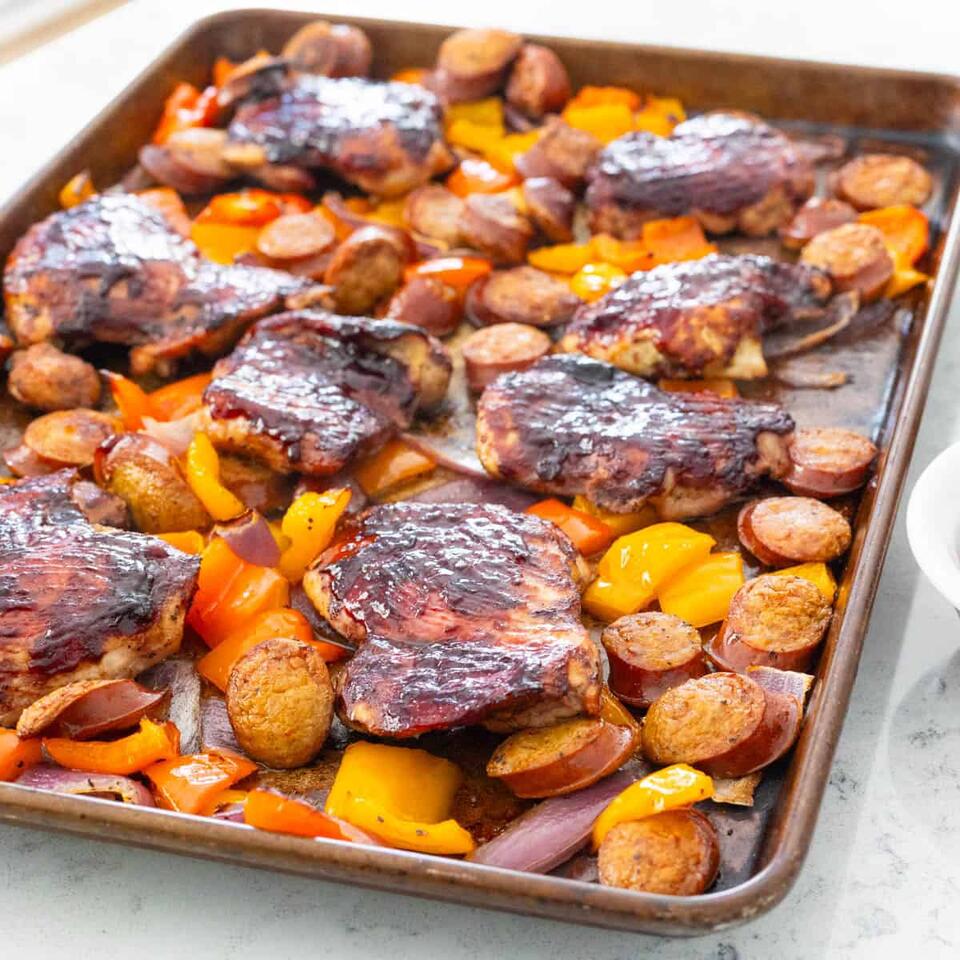 Baked BBQ Chicken Thighs Sheet Pan Dinner - NewsBreak