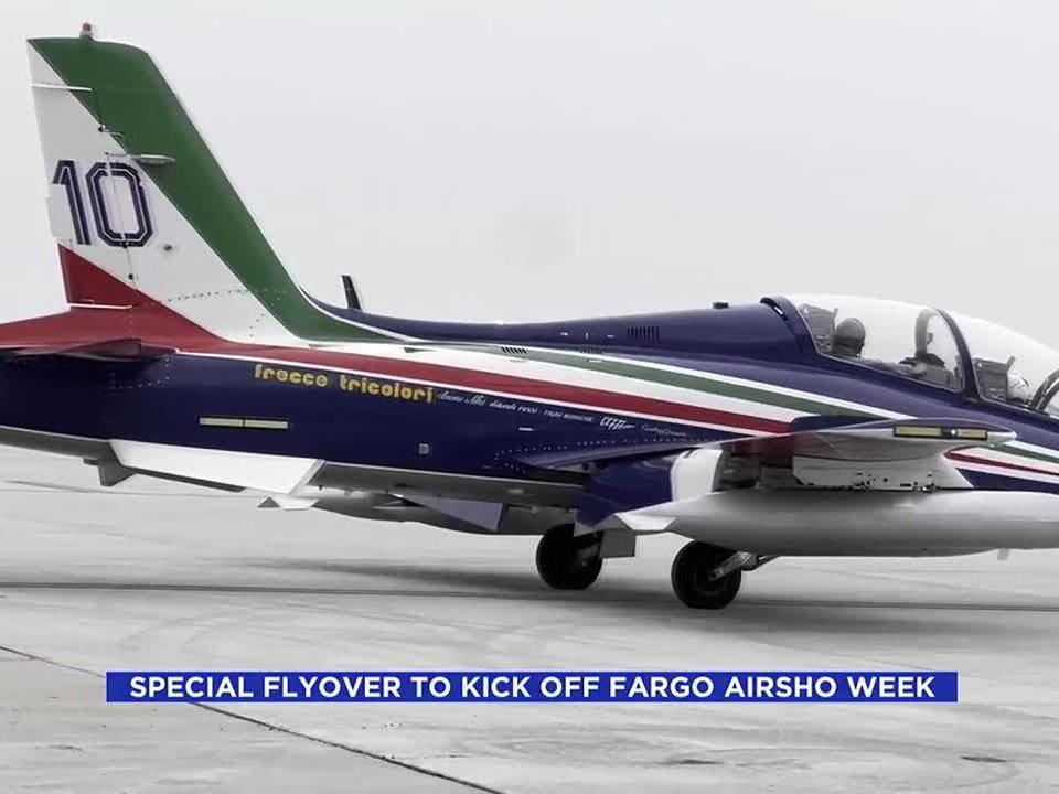 Italian Air Force Aerobatic Team flies into Fargo