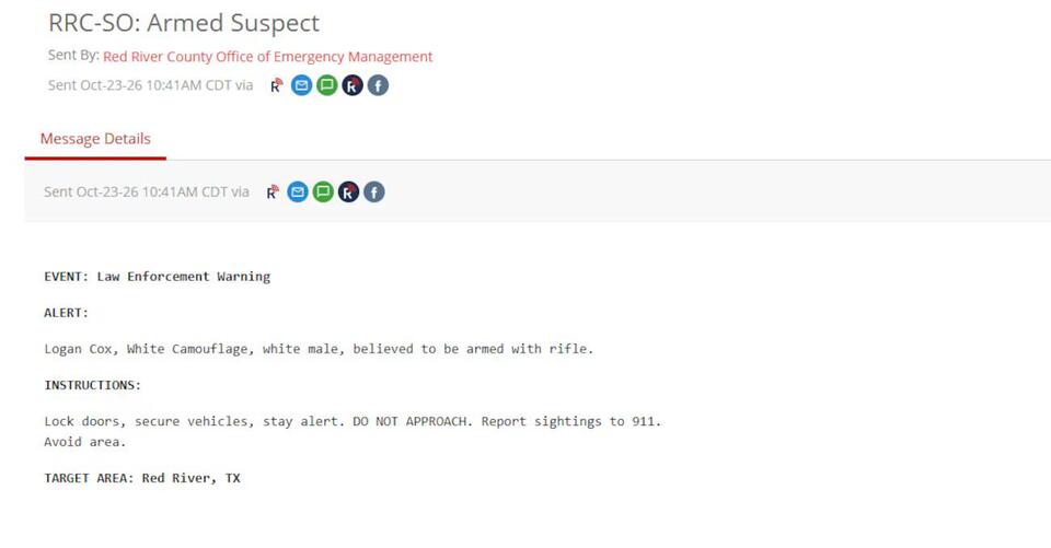Armed man wanted in Red River County, Texas - NewsBreak
