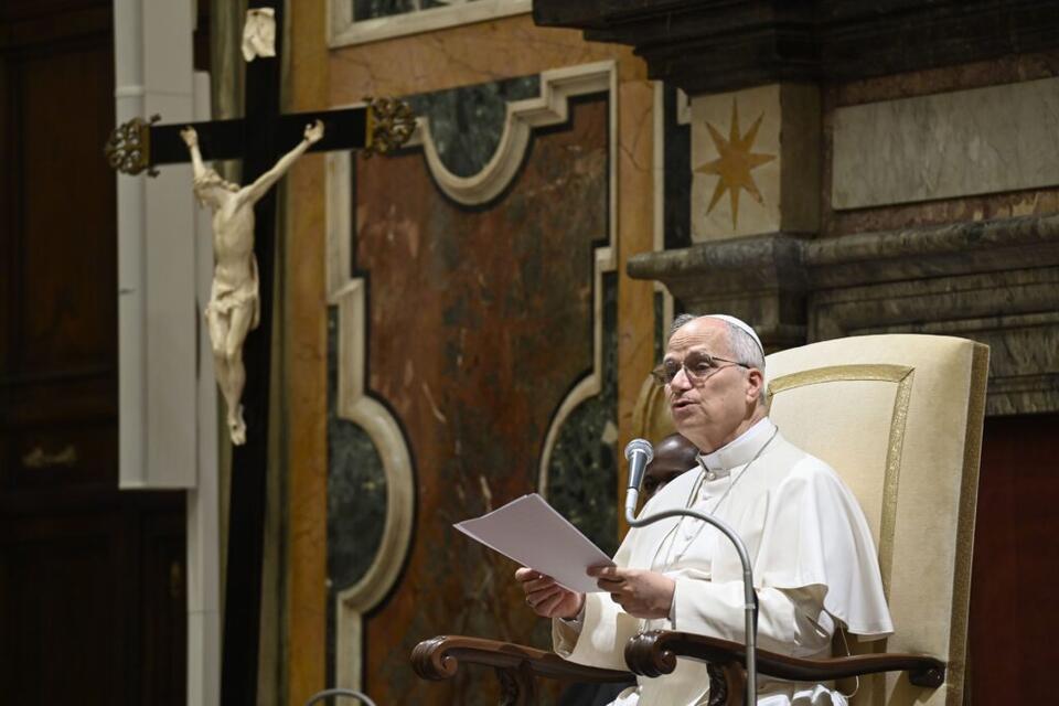 Picture Idea: Pope Leo Xiv Points To Saint Joseph As An Example