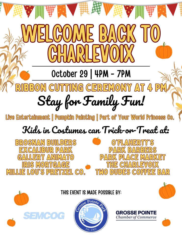 📅 Charlevoix Streetscape ribbon cutting with fall family fun - NewsBreak