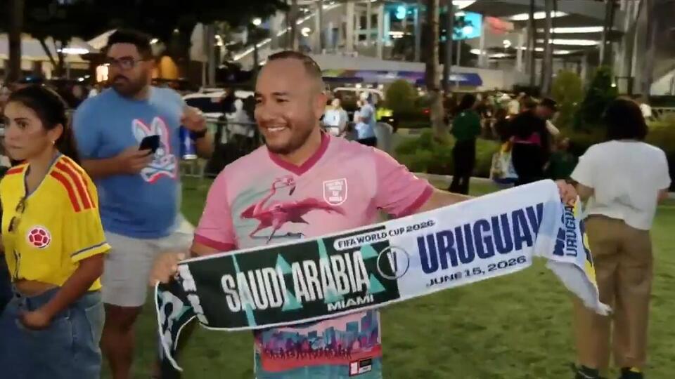 Fans come together at Miami Stadium after match between Saudi Arabia, Uruguay ends in a draw