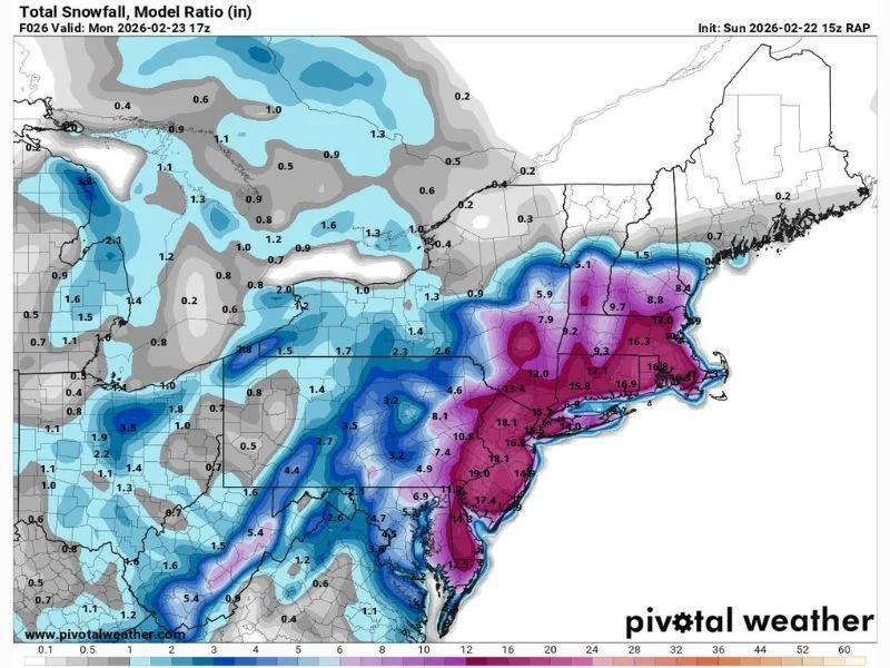 Eastward Shift Cuts Central Pennsylvania Snow Totals, but Delaware to ...