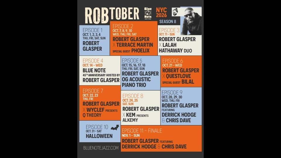 Robert Glasper Announces 2026 Robtober Residency At The Blue Note Jazz ...